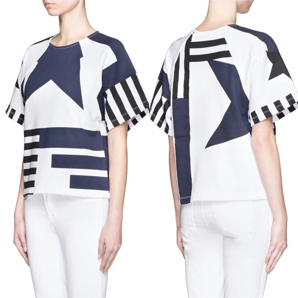 New See By Chloe Stars and Stripes Sweatshirt NWT Designer Casual Women’s 10 - Picture 1 of 8